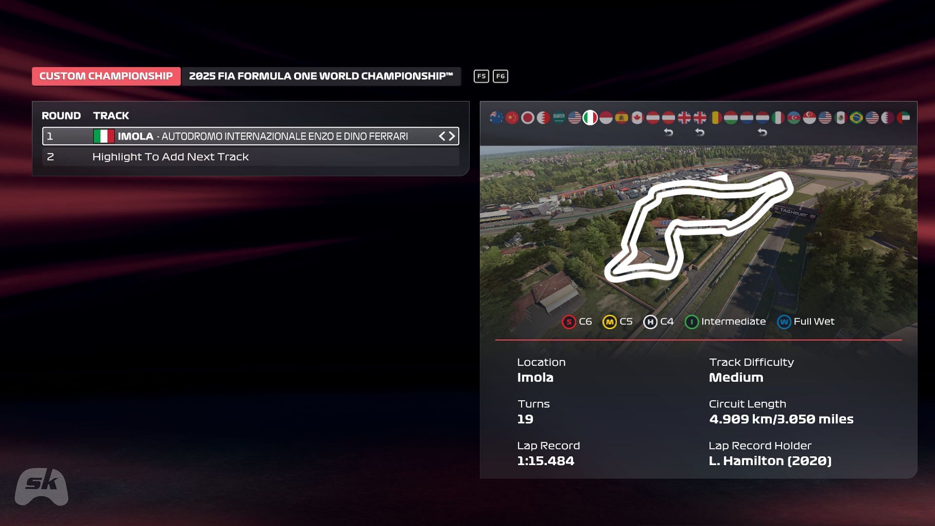 The Autodromo Internazionale Enzo e Dino Ferrari in F1 25 (Image via EA Sports/SK Gaming)